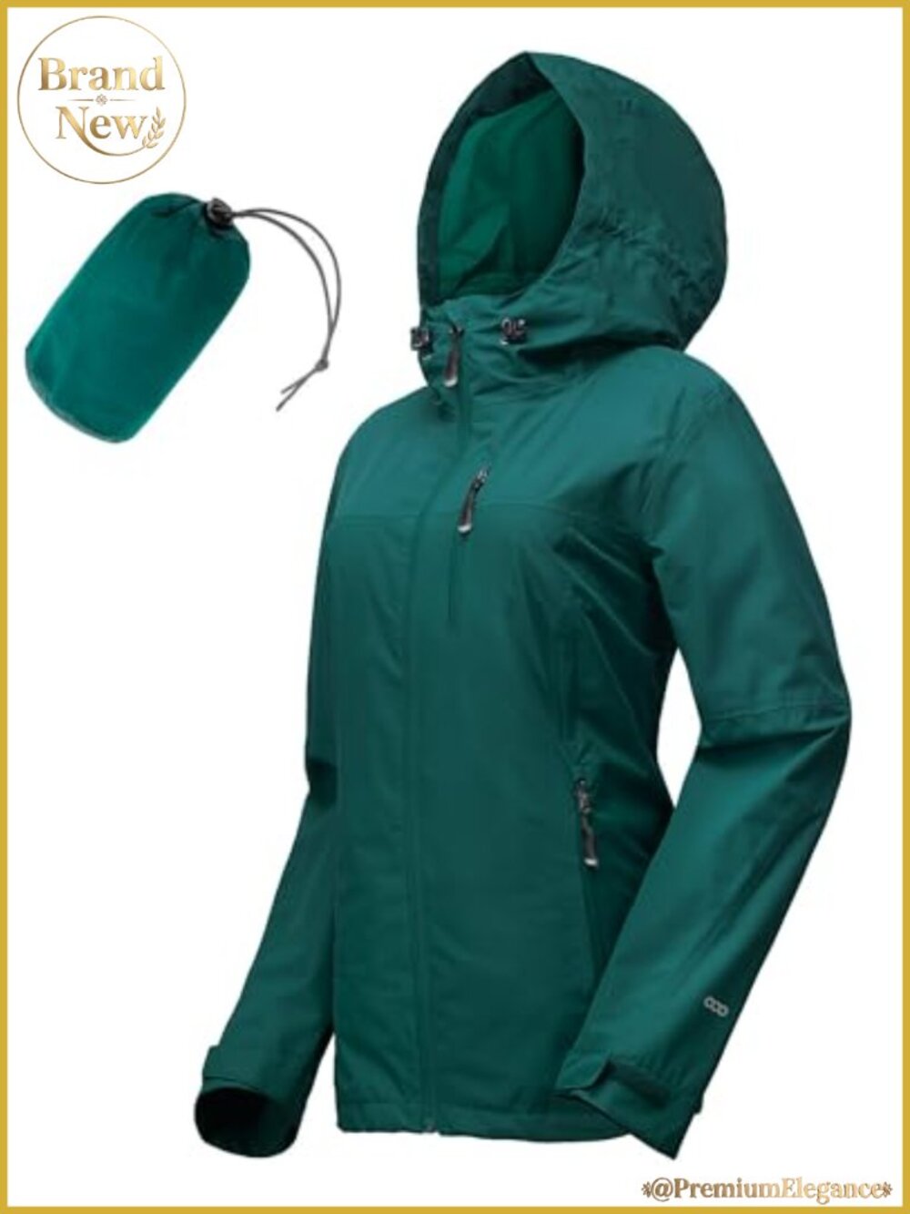 Waterproof Packable Rain Jacket with Hood Women's Running Cycling Jacket